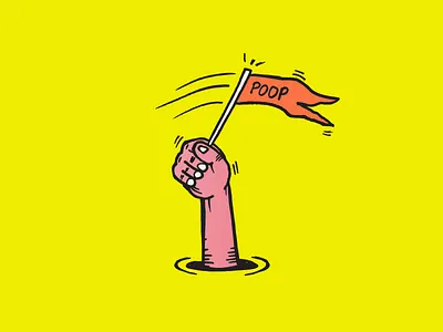 Poop Flag 💩 color flag hand illustration poop sharpie yellow