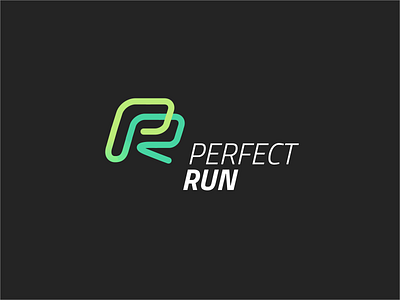 Perfect Run app branding circuit concept design logo run typography