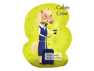 Cabin crew pony. advertising character cabin crew character design greetingcard illustration pony travel