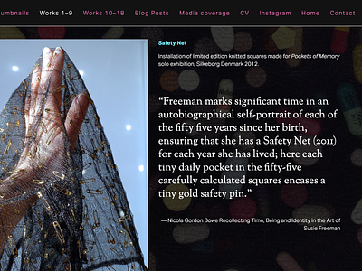 Susie Freeman website - screenshot