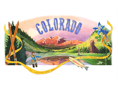 Colorado colorado illustration watercolor