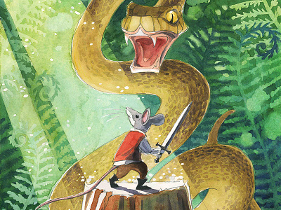 Creativity takes Courage childrens forest illustration mouse painting picture book snake watercolor