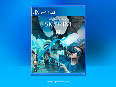 SKYRIM VR PS4 cover art concept. branding design grid live redesign site stream ui ux web