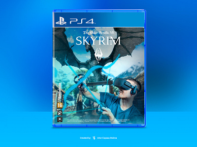 SKYRIM VR PS4 cover art concept.