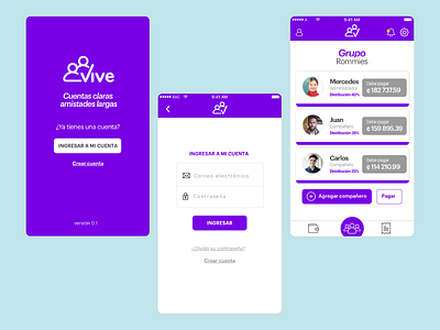 Vive APP app bank bank app design interaction interface logo money app money management roommates ui ux