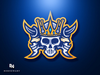 SKULL KING ESPORTS LOGO death esports gamer games gaming golden illustration illustrator king mascot skull sports