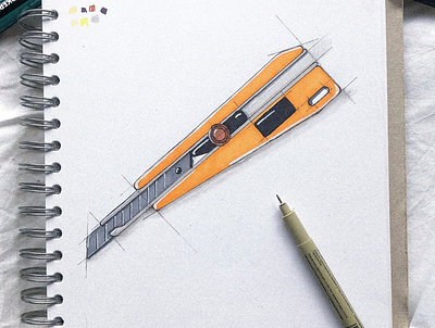 Product sketch of stanley knife 3d design 3d modeling design product design product sketch sketch