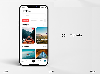 Hippo Travel App adobe app design branding concept design graphic design logo mockup product design travel app ui uxui