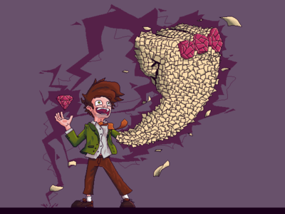 Crazy Comic Writer character game art illustration pixel art