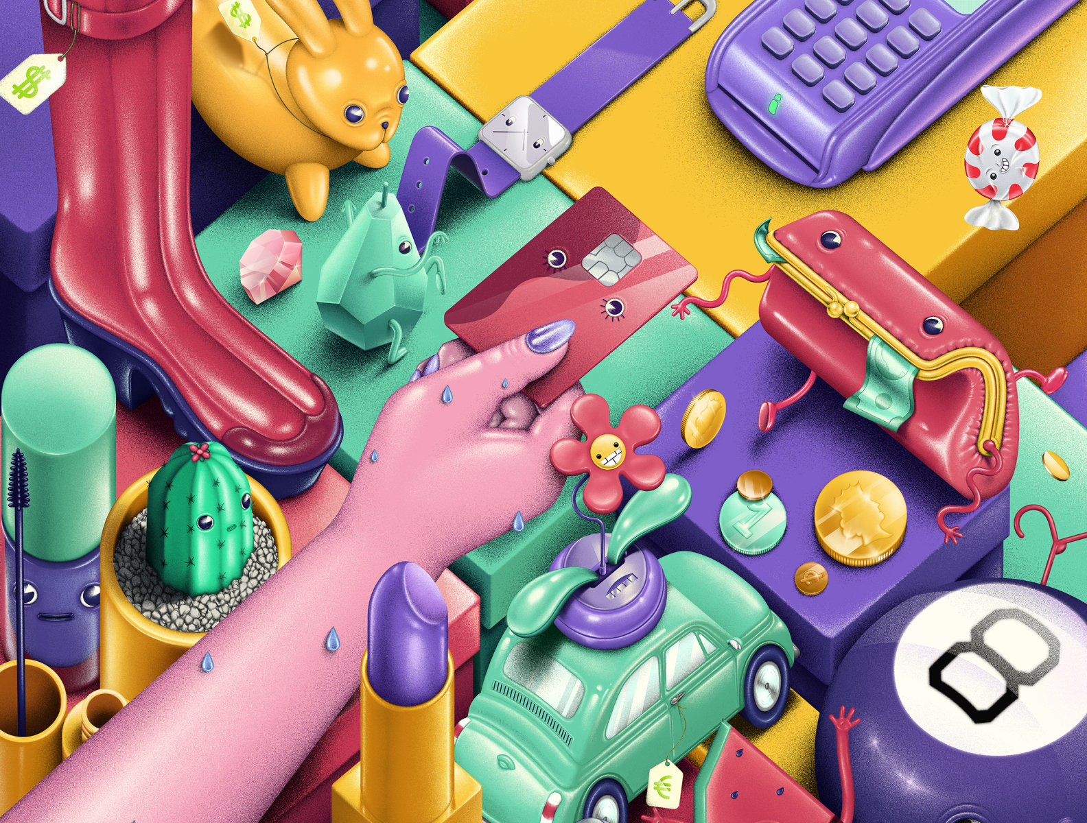 the-compulsive-shopper-by-carlos-miranda-on-dribbble