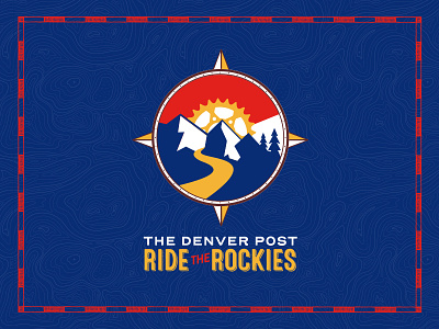 Ride The Rockies Logo 2018 bike brand colorado compass cycling event gear logo map mountains rockies topography tour trees