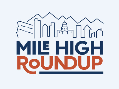 Mile High Roundup branding city colorado denver design flat illustration line art logo logo design mountain skyline typography