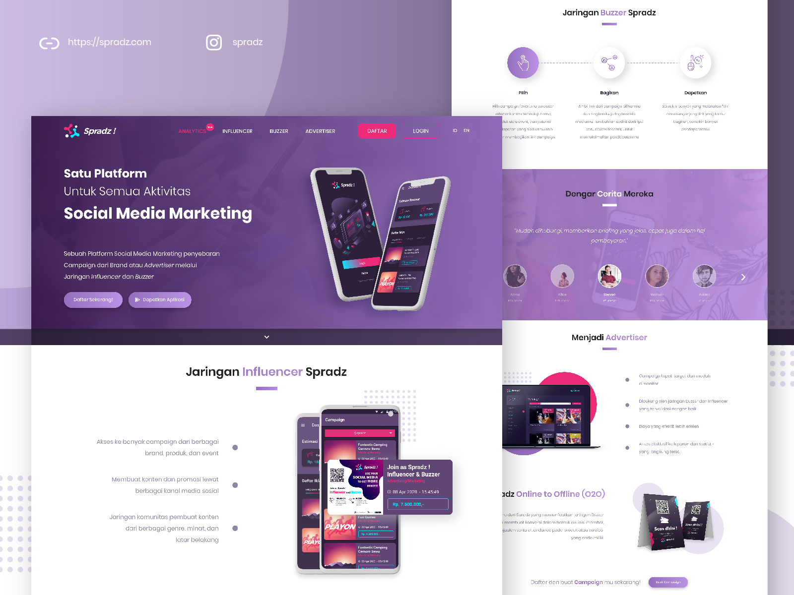 Spradz - Influencer Marketing Platform Landing Page by Ahzan Zuhri on ...