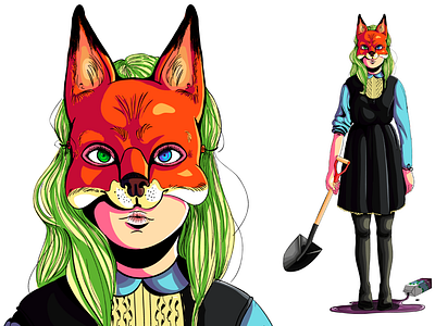 The Fox and the Grapes adobe illustrator charachter digital illustration fox grapes illustration ilustração vector