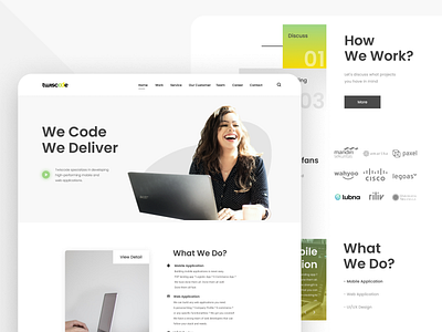 Redesign Landing Page Twiscode company company profile header hero page hero section home page homepage landing landing page ui web design webpage website