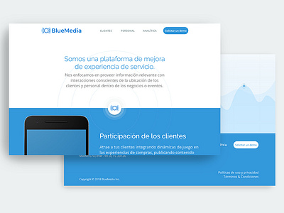 BlueMedia Landing Page beacons design landing page ui ux website