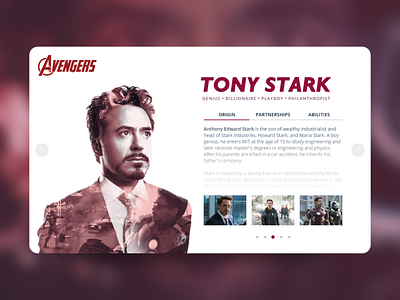 Daily UI Challenge 006 - User Profile - Tony Stark