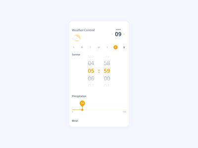 Daily UI Challenge #007 - Settings - Weather Control app app design application daily 100 daily 100 challenge design settings ui uidesign ux weather