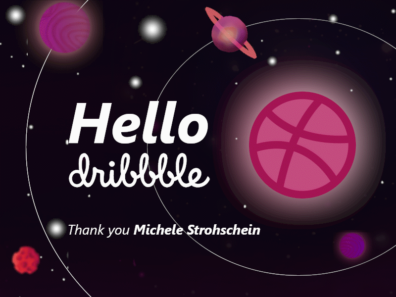 Hello Dibbble animation dribbble hello dribble illistration motion animation motion art planet space art space design typogaphy vector