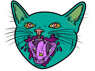 Love Bites cat design illustration vector