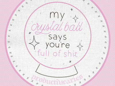 Crystal Ball creepy cute edgy embroidery girly illustration pink witchy