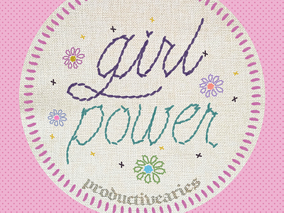girl power cute embroidery girlpower girly illustration pink