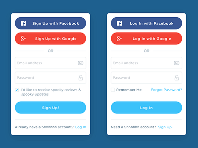 Sign Up & Log In form log in regster sign in sign up sketch ui ux web