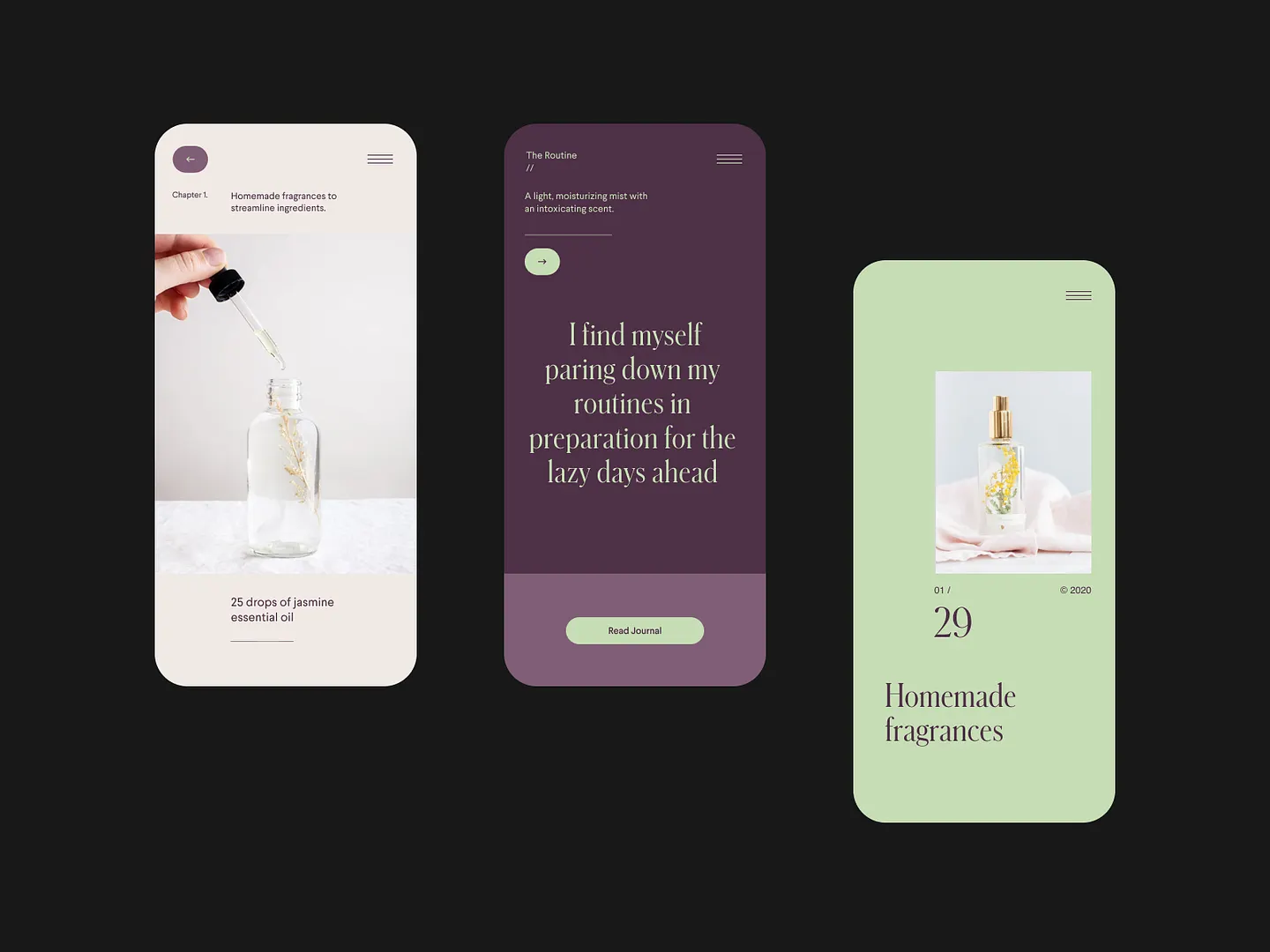 Elegant Mobile Design for a Perfume Website