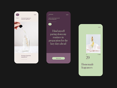 Home perfumes - Art direction mobile cosmetics editorial editorial design layout minimal mobile mobile app perfume typography typography design web website