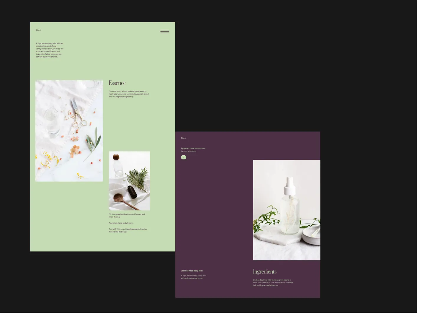 Elegant Perfume Website Design: A Blend of Nature and Aesthetics