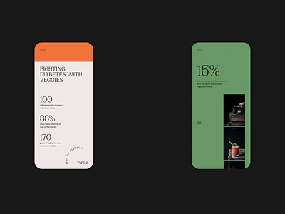 101 strategy for fighting diabetes — art direction / pt3 animation clean diabetes food layout minimal mobile simple type typography vegetable veggies website