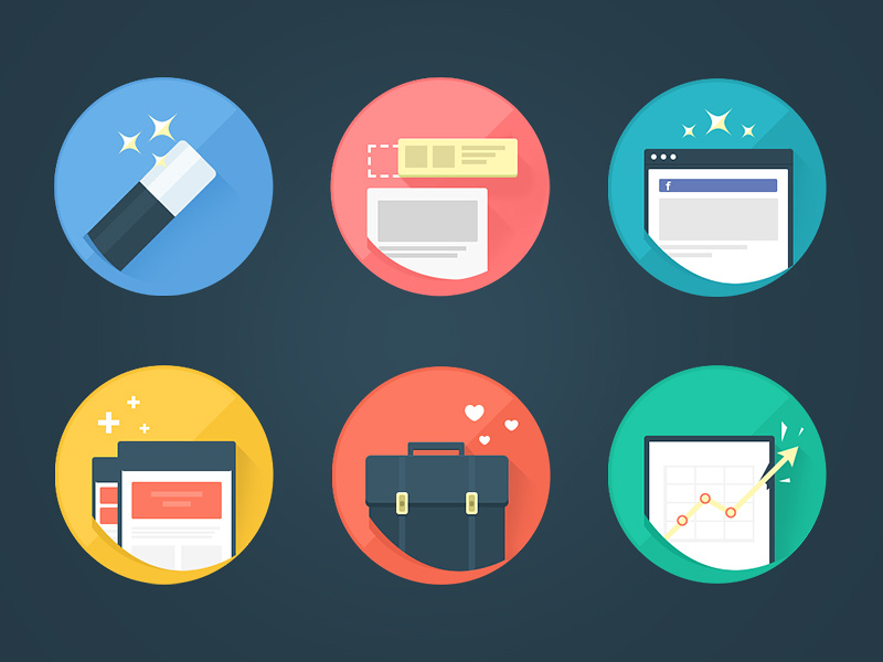 Socialpuzzle flat icons icon flat facebook applications clean simple set iconset minimal app circle ilustration