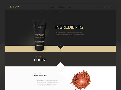 Ingredients page layout clean flat landing layout minimal page simple ui web web design website