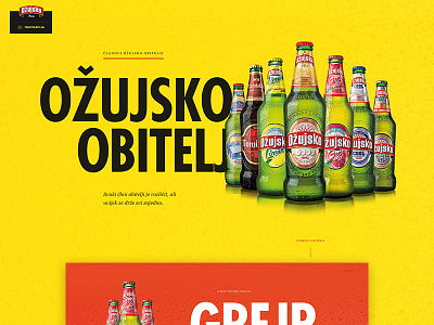 Ožujsko webiste — family page beer croatia design drink flat landing page typography ui ux web web design website
