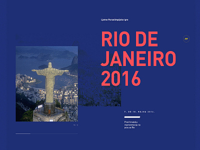Rio De Janerio 2016 — National team page flat landing layout minimal rio simple typography web website