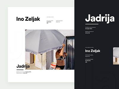 Jadrija Exhibition Invitations—Ino Zeljak clean croatia dark invitations jadria layout light minimal typography