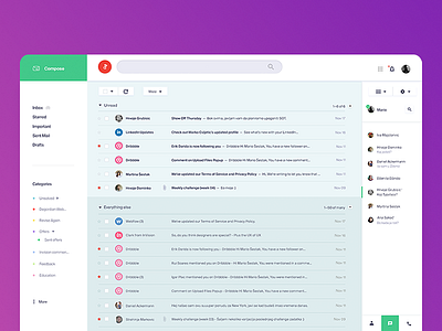 Email light Dashboard / UI Challenge — Week 04 app application clean dashboard email flat mail ui ux web website