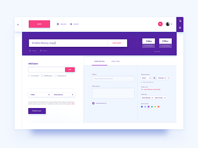 Calendar Invite / UI Challenge — Week 05 app application calendar event flat module ui ux web website