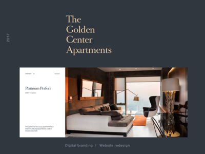 Behance case for Golden Center Apartments branding clean layout minimal type typography ui web website