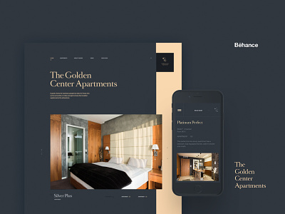 Golden Center Apartments Behance branding clean layout minimal type typography ui web website