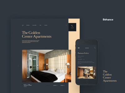 Golden Center Apartments Behance branding clean layout minimal type typography ui web website