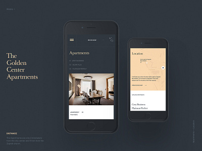 Mobile Screens—Golden Center Apartments apartments croatia design hotel interior mobile typography web website zagreb
