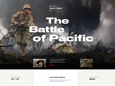 The Battle of Pacific - concept cinema layout movies page type typography web website