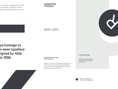 Calibre Type Experiment black grey layout minimal specimen type typography white