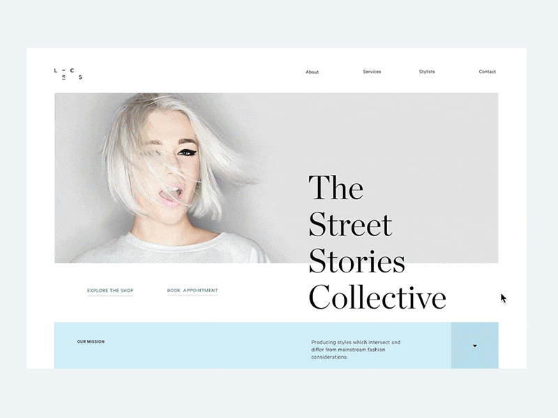 The Street Stories Collective—motion animation clean fashion interaction motion principle street website