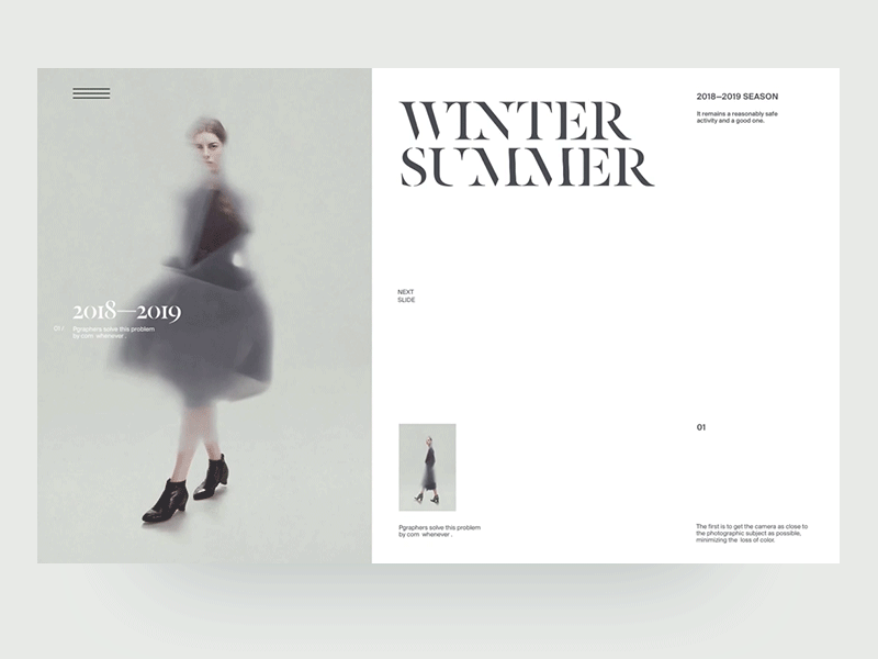 Layout Experiments animation clean fashion interaction motion principle street website