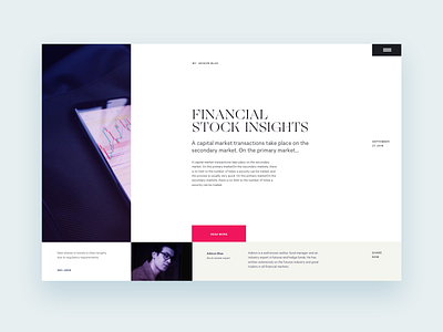 Financial Market Insights design direction clean financial layout market minimal modern typography ui web website