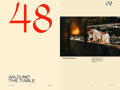 Design direction—restaurant website animation clean flat layout minimal motion simple typography ui web website