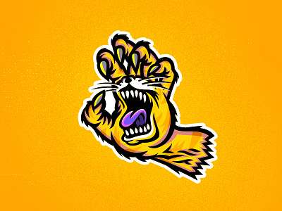 Growlin' Paw Sticker animal claw homage illustration stickers tiger