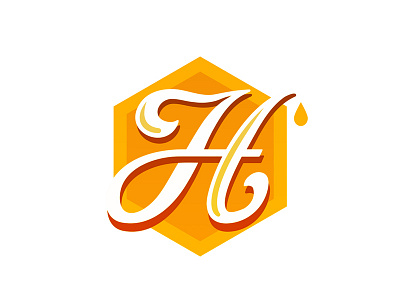 Honeyvibe Records gold honey letter letter h logo script typography